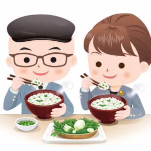 七草粥を食べる